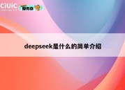 deepseek是什么的简单介绍