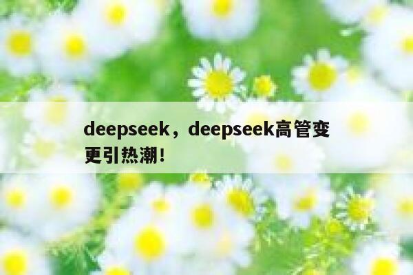deepseek，deepseek高管变更引热潮！ 第1张