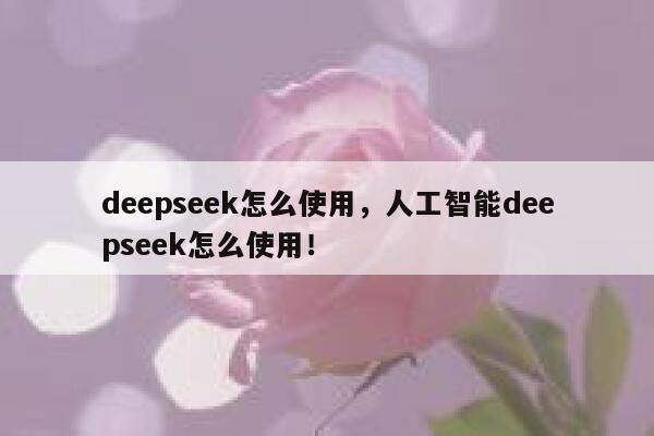 deepseek怎么使用，人工智能deepseek怎么使用！ 第1张