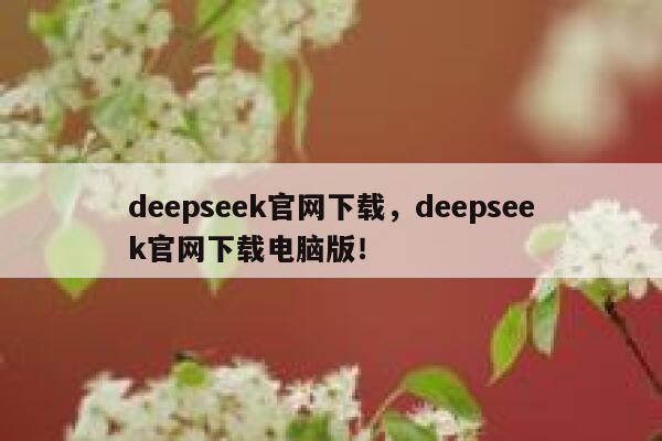 deepseek官网下载，deepseek官网下载电脑版！ 第1张
