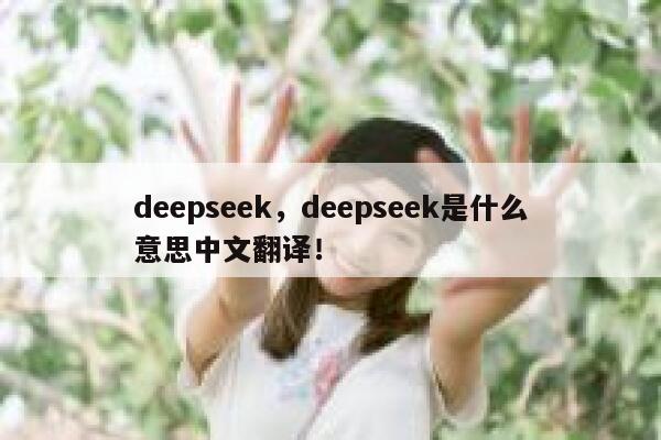 deepseek，deepseek是什么意思中文翻译！ 第1张