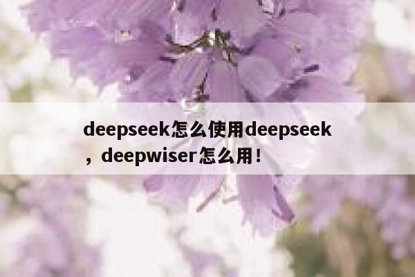 deepseek怎么使用deepseek，deepwiser怎么用！ 第1张