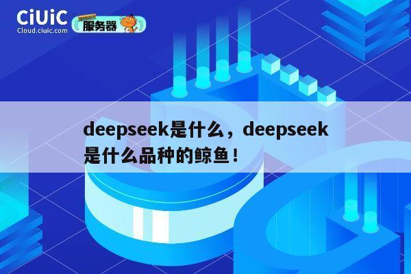 deepseek是什么，deepseek是什么品种的鲸鱼！ 第1张