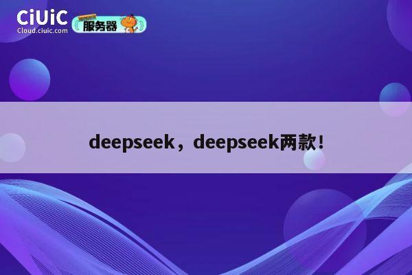 deepseek,deepseek两款! 第1张 deepseek,deepseek两款! 第1张
