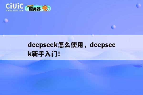 deepseek怎么使用，deepseek新手入门！ 第1张