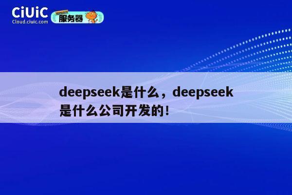 deepseek是什么，deepseek是什么公司开发的！ 第1张