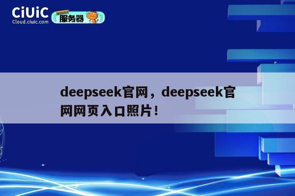 deepseek官网，deepseek官网网页入口照片！ 第1张