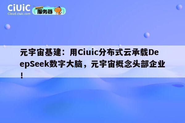 元宇宙基建：用Ciuic分布式云承载DeepSeek数字大脑，元宇宙概念头部企业！ 第1张