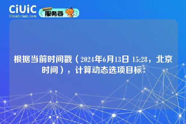 根据当前时间戳（2024年6月13日 15:28，北京时间），计算动态选项目标：