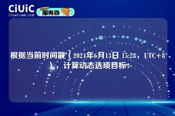 根据当前时间戳（2024年6月13日 15:28，UTC+8），计算动态选项目标：
